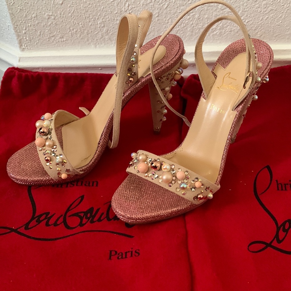 Christian Louboutin Gelila glitter and pearls pumps